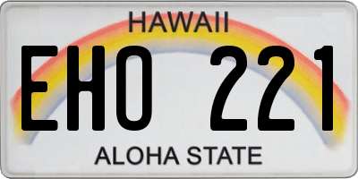 HI license plate EHO221
