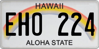 HI license plate EHO224