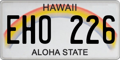 HI license plate EHO226