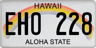 HI license plate EHO228