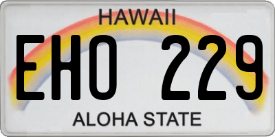 HI license plate EHO229