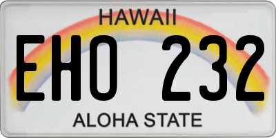HI license plate EHO232