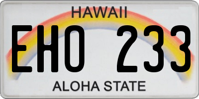 HI license plate EHO233