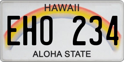 HI license plate EHO234