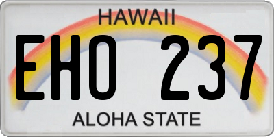 HI license plate EHO237