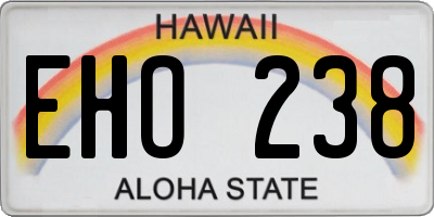 HI license plate EHO238