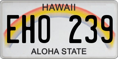 HI license plate EHO239