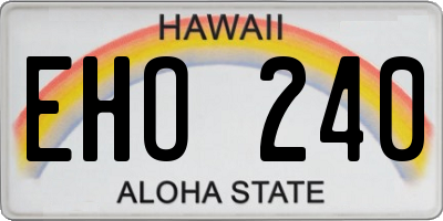 HI license plate EHO240