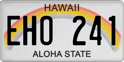 HI license plate EHO241