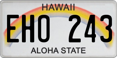HI license plate EHO243