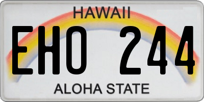 HI license plate EHO244