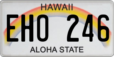 HI license plate EHO246