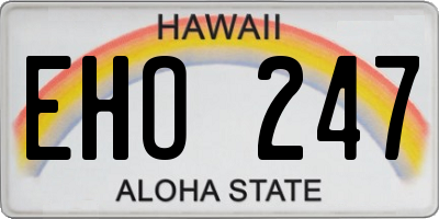 HI license plate EHO247