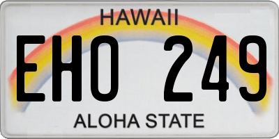 HI license plate EHO249
