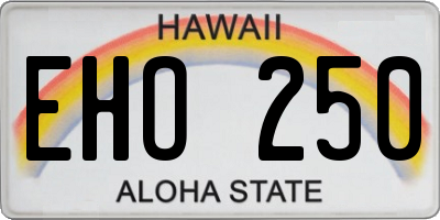 HI license plate EHO250