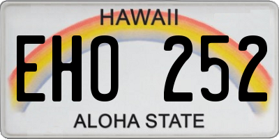 HI license plate EHO252