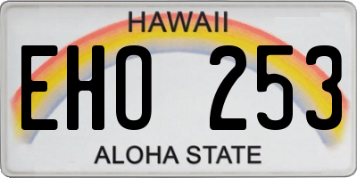HI license plate EHO253