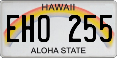 HI license plate EHO255