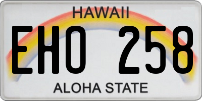 HI license plate EHO258