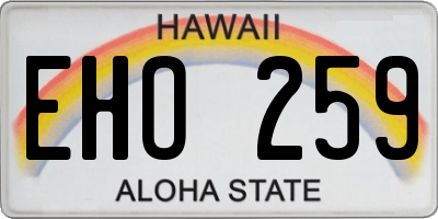 HI license plate EHO259