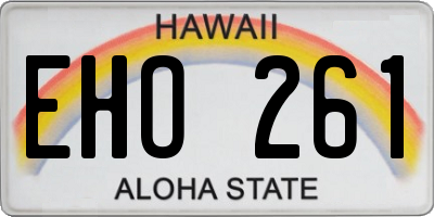 HI license plate EHO261