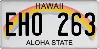 HI license plate EHO263