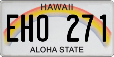 HI license plate EHO271