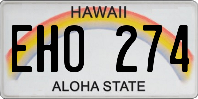 HI license plate EHO274