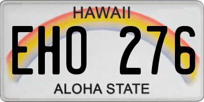 HI license plate EHO276