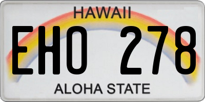 HI license plate EHO278