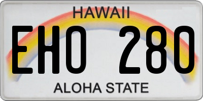 HI license plate EHO280