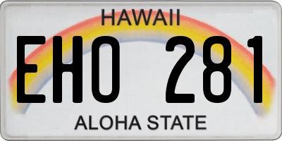 HI license plate EHO281