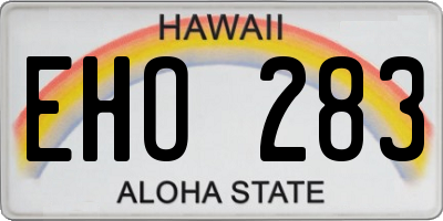 HI license plate EHO283