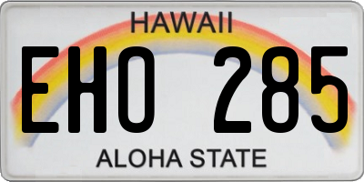 HI license plate EHO285
