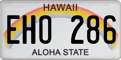 HI license plate EHO286
