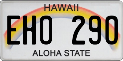 HI license plate EHO290