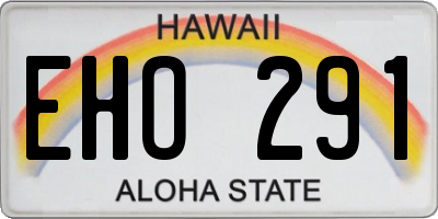 HI license plate EHO291