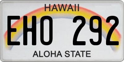 HI license plate EHO292