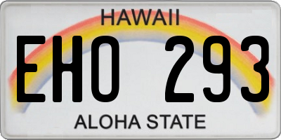 HI license plate EHO293