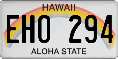 HI license plate EHO294