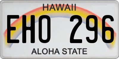 HI license plate EHO296