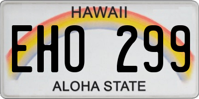 HI license plate EHO299