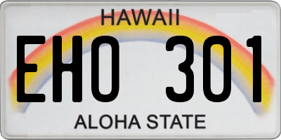HI license plate EHO301