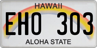 HI license plate EHO303