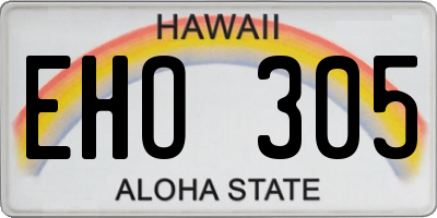 HI license plate EHO305