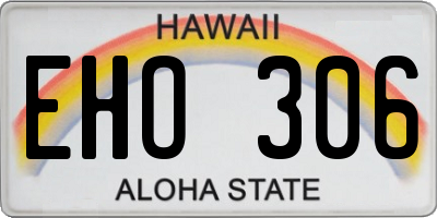 HI license plate EHO306