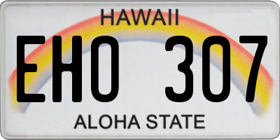 HI license plate EHO307