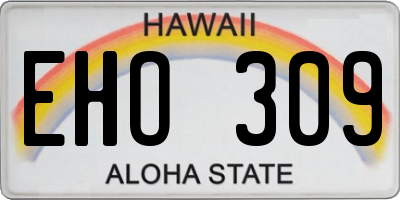 HI license plate EHO309