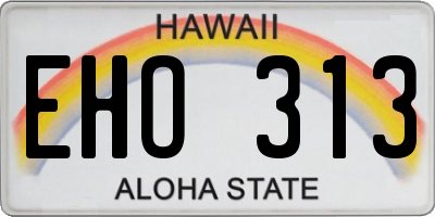 HI license plate EHO313