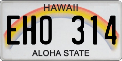 HI license plate EHO314